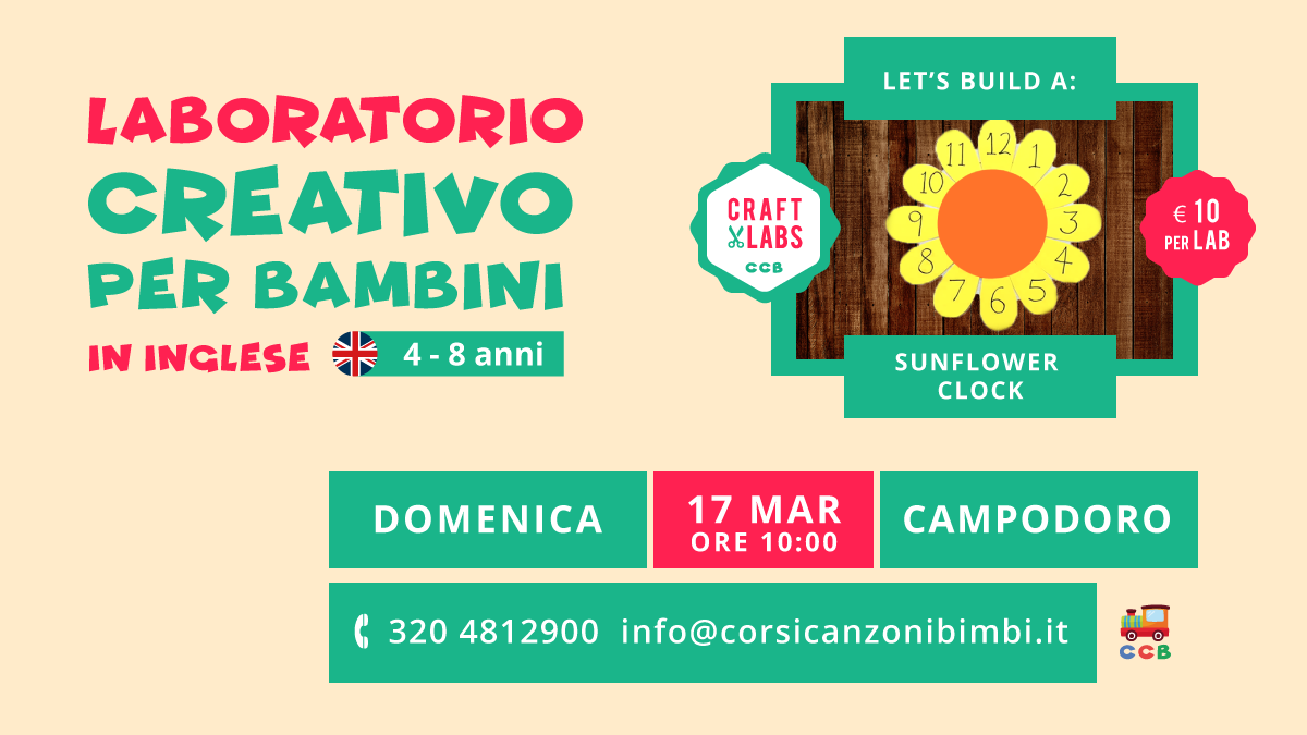 05 laboratorio creativo bambini inglese padova vicenza - Sunflower Clock il Laboratorio Creativo per Bambini in Inglese tra Padova e Vicenza