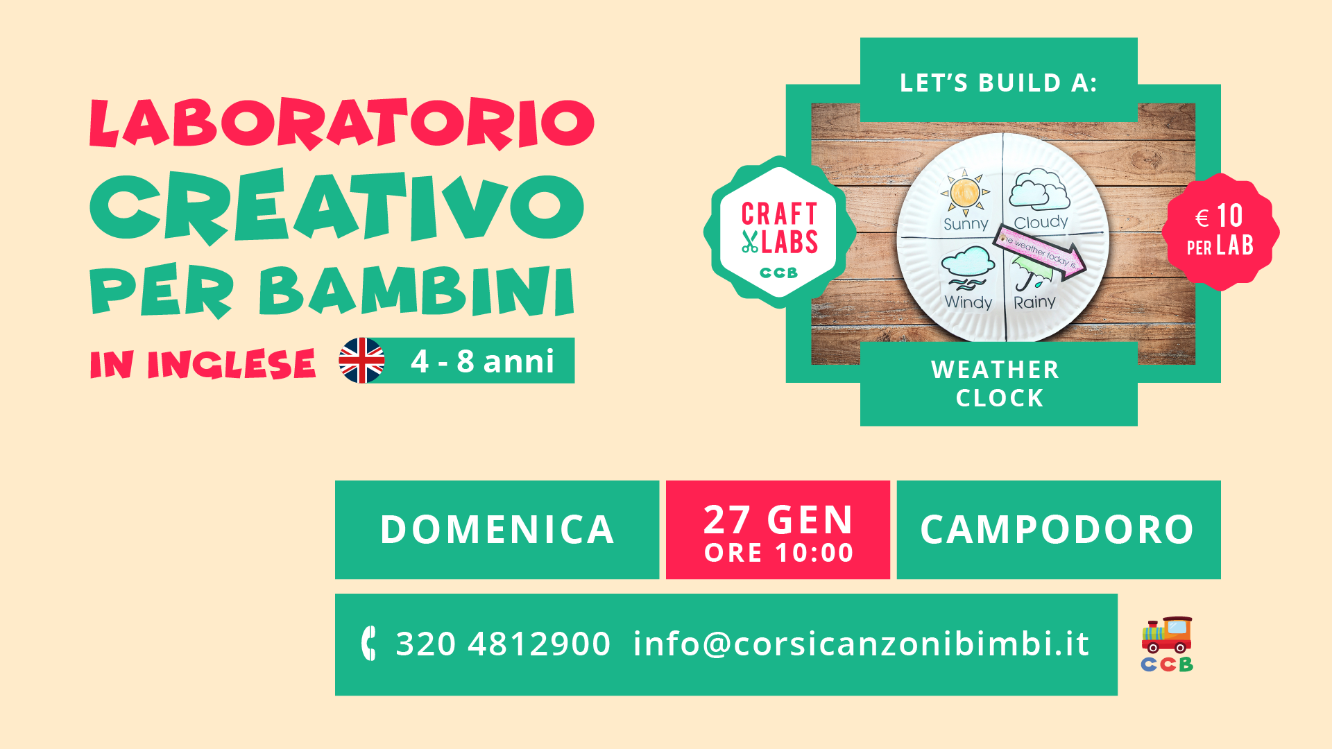 Laboratorio Creativo per Bambini in Inglese tra Padova e Vicenza - Weather Clock il Laboratorio Creativo per Bambini in Inglese tra Padova e Vicenza